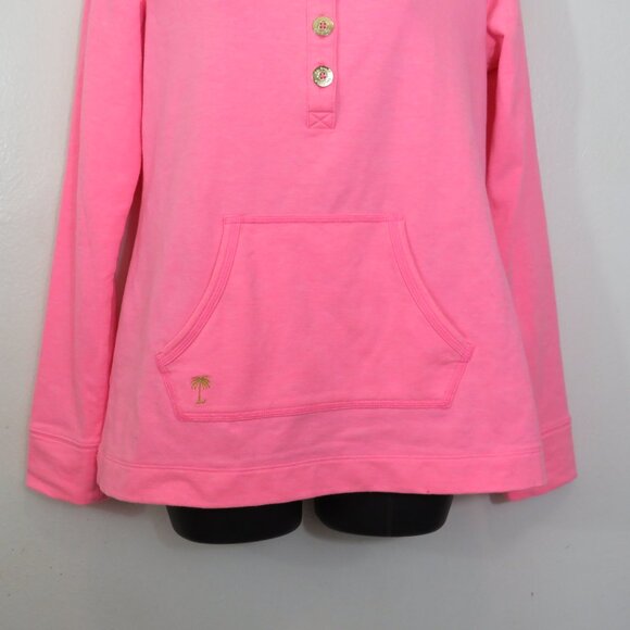 Lilly Pulitzer Size Medium Pink Captain Popover Sweater Pullover UPF 50+ - Picture 4 of 6